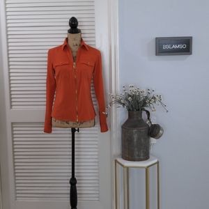 Orange and Gold Micheal Kors Office Blouse